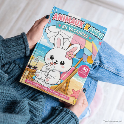 Coloriage Animaux Kawaii en Vacances