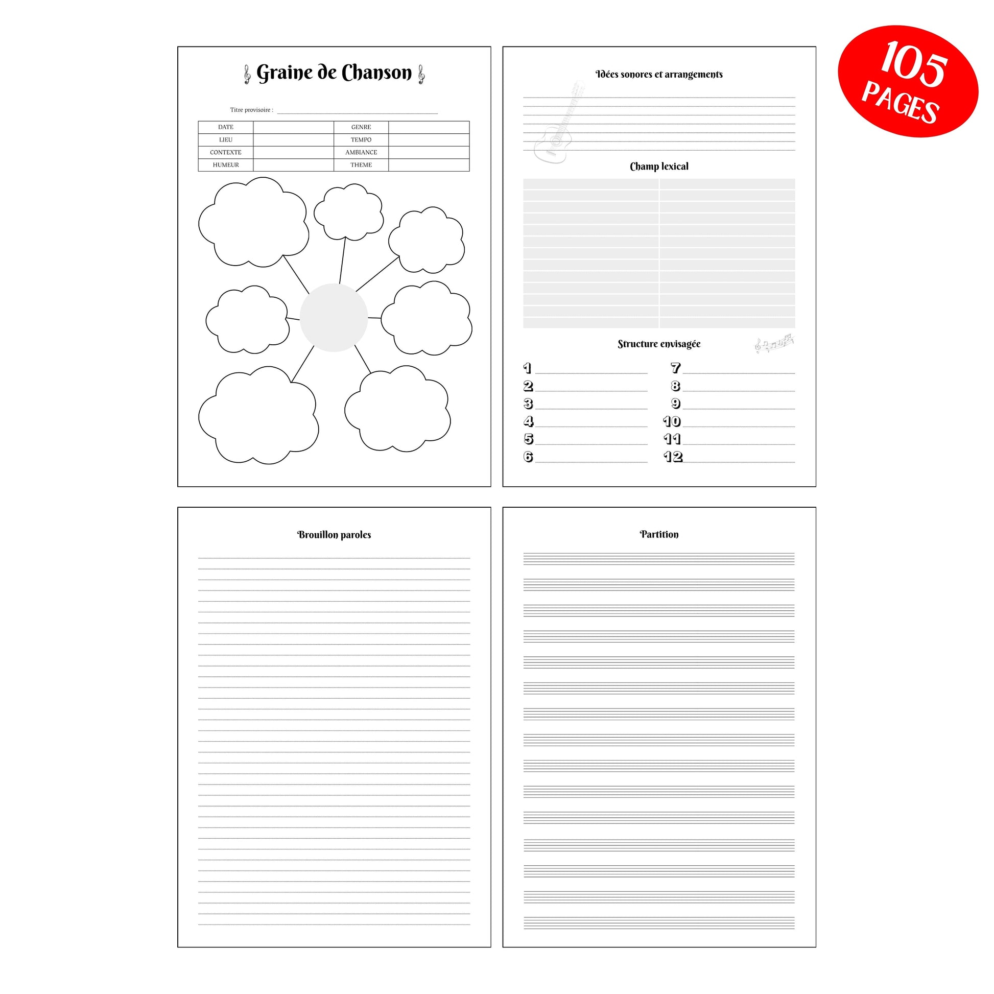 Mon Carnet de Mélodies Design d'Audrey