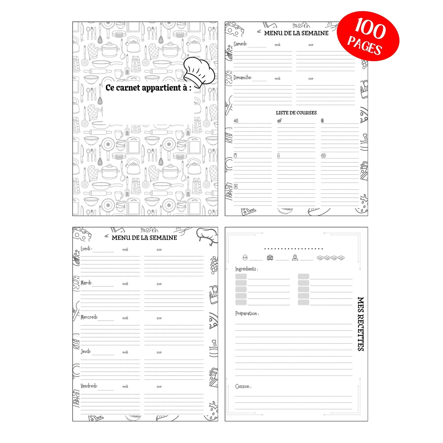 Mon Planificateur de Repas Design d'Audrey