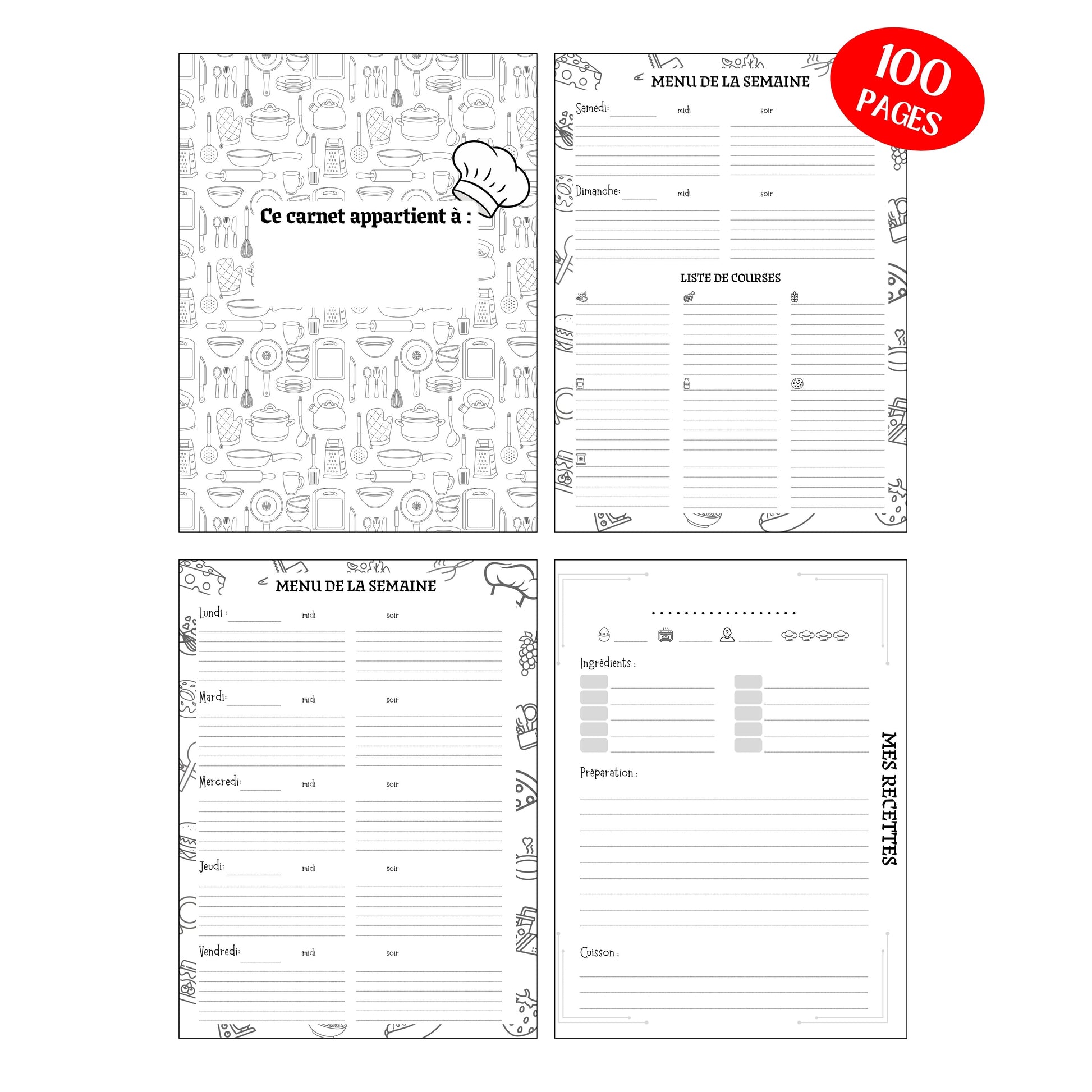 Mon Planificateur de Repas Design d'Audrey