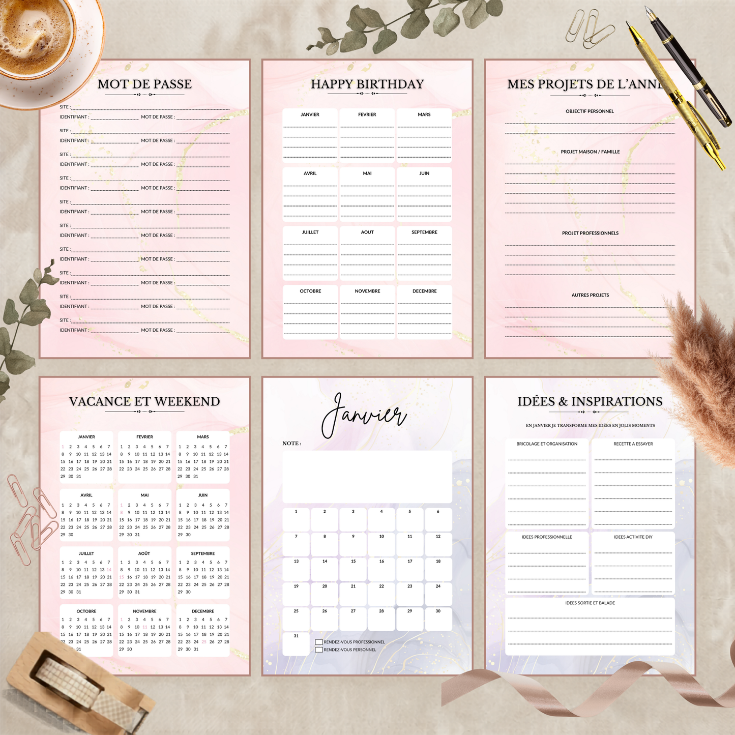 Agenda Petit format non daté
