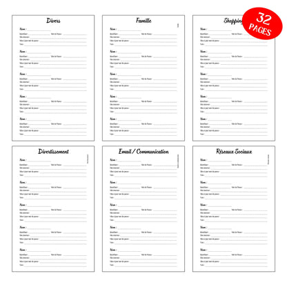 Mon Carnet de Mots de Passe Design d'Audrey