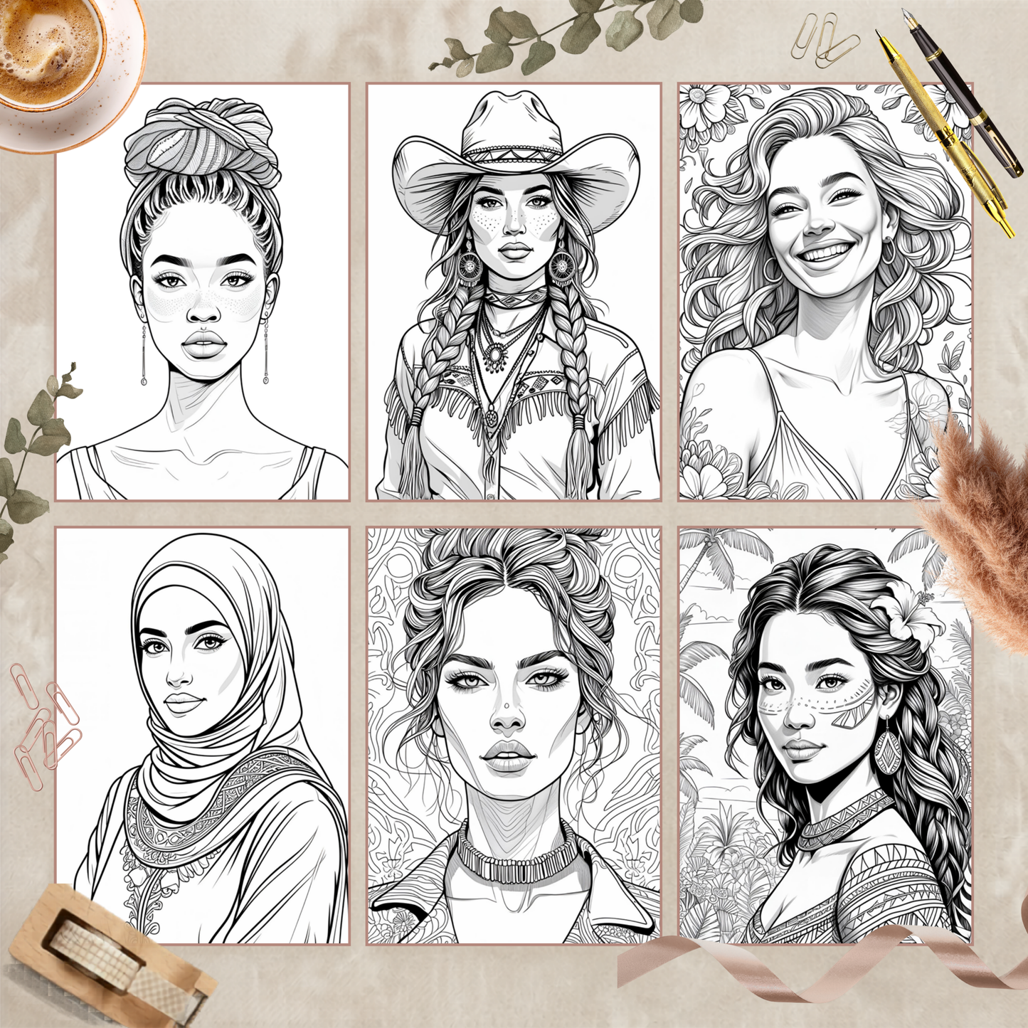 Coloriage Portraits Grand format