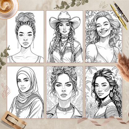 Coloriage Portraits Grand format