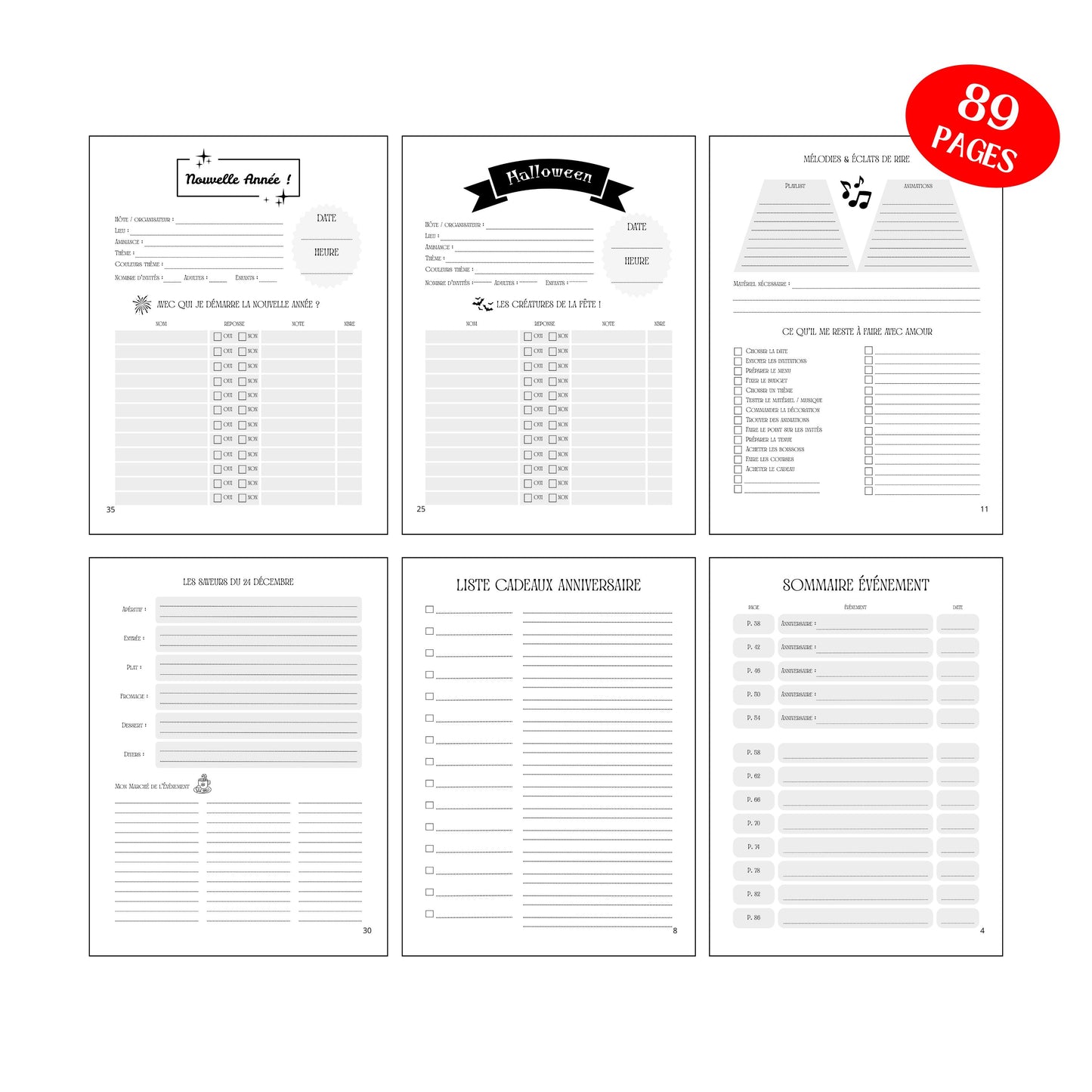 Carnet d’Organisation d’Événements personnels