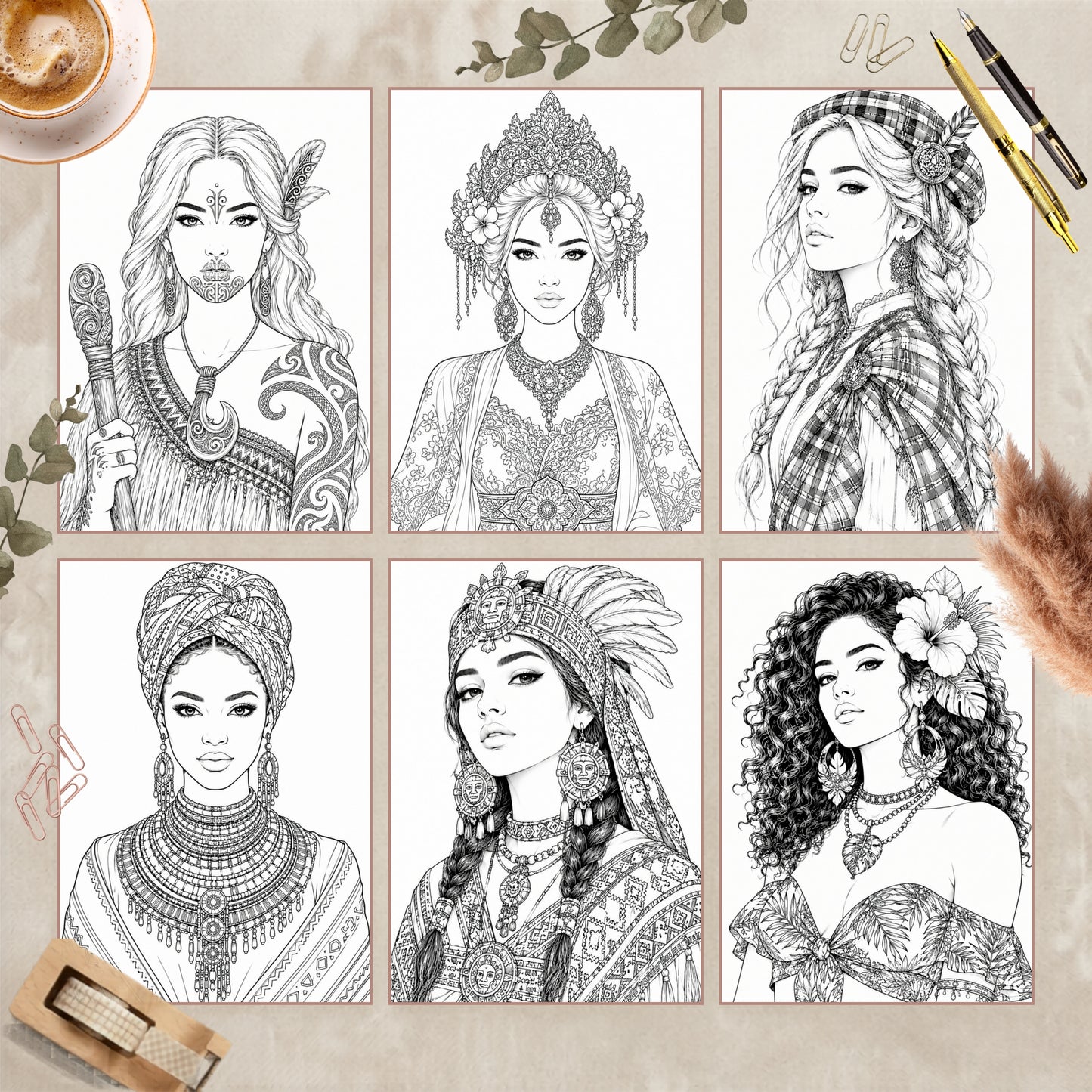 Coloriage Femme du monde