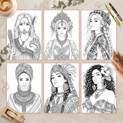 Coloriage Femme du monde