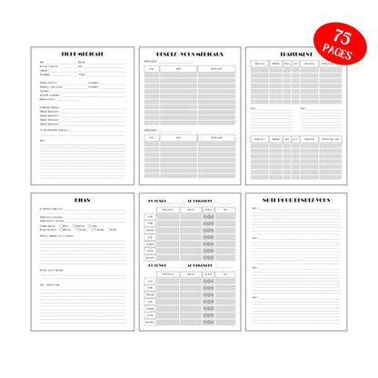 Mon Carnet de Suivi Santé Design d'Audrey