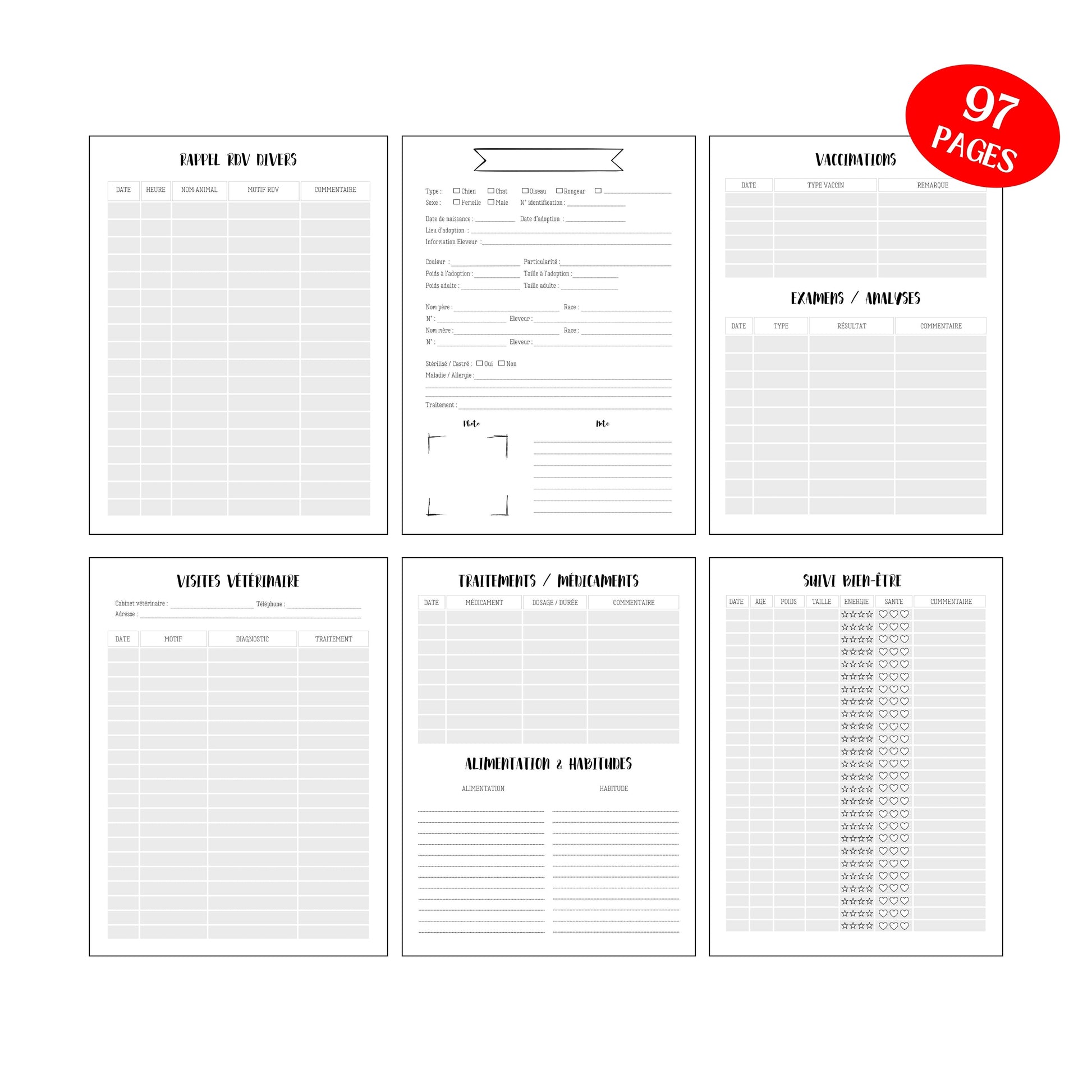 Le suivi Médical de mes Compagnons Design d'Audrey