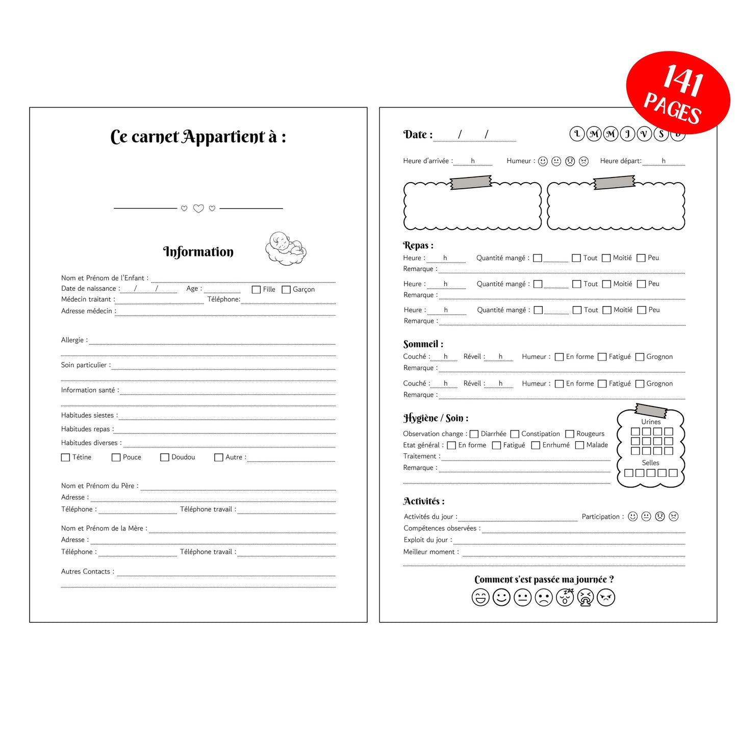 Carnet de Liaison nounou