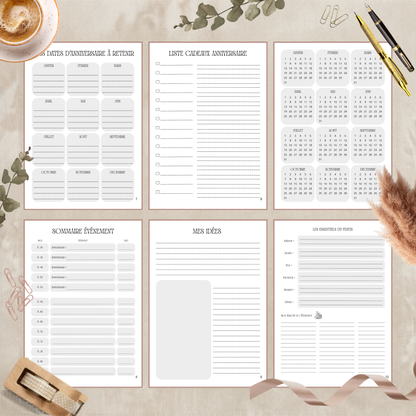Carnet d’Organisation d’Événements personnels