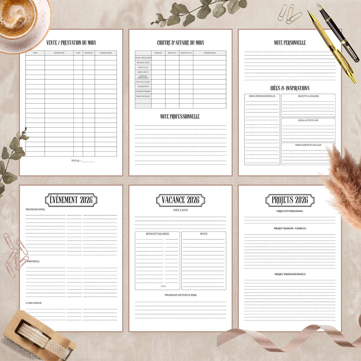 Agenda Professionnel 2026