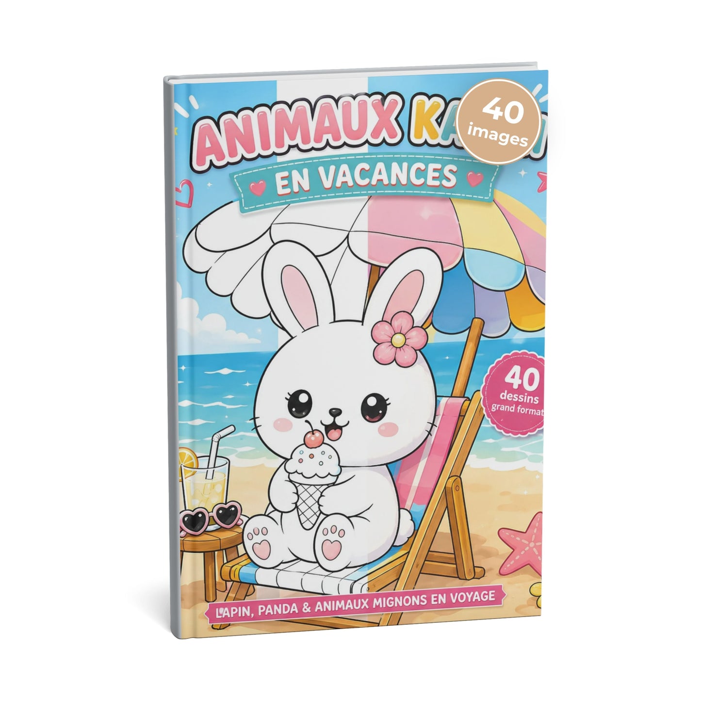 Coloriage Animaux Kawaii en Vacances