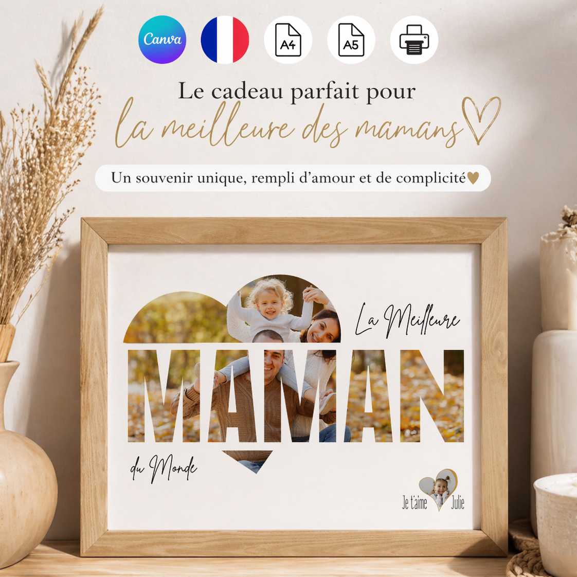 Cadre photo personnalisable MAMAN