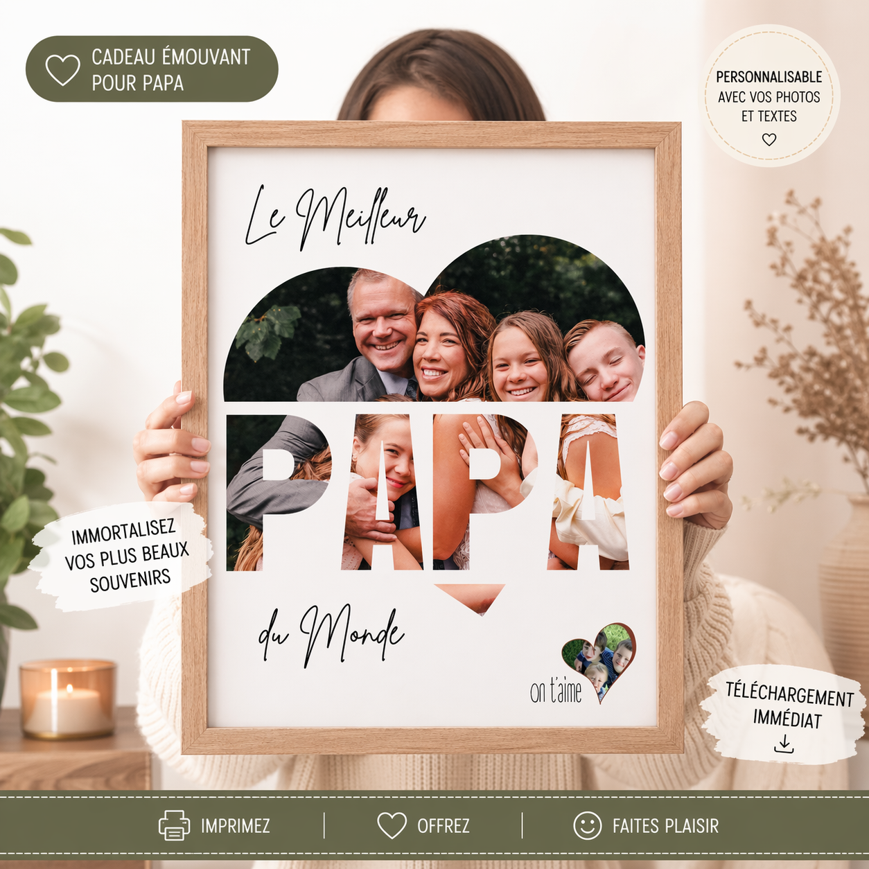 Cadre photo personnalisée PAPA