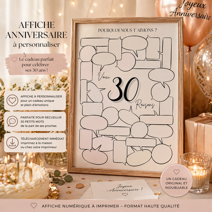 Affiche anniversaire humour 30 ans