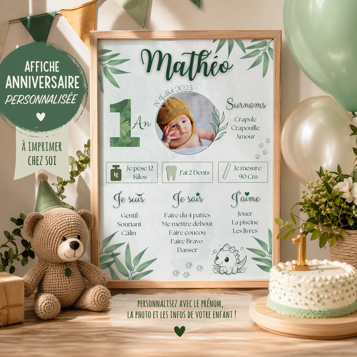 Affiche anniversaire personnalisée