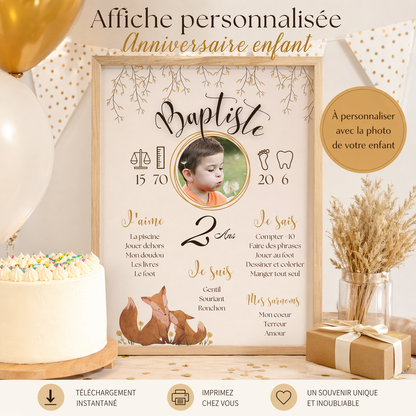 Affiche anniversaire renard