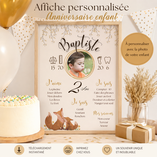 Affiche anniversaire renard