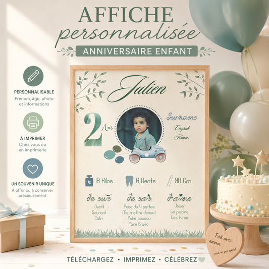 Affiche anniversaire voiture
