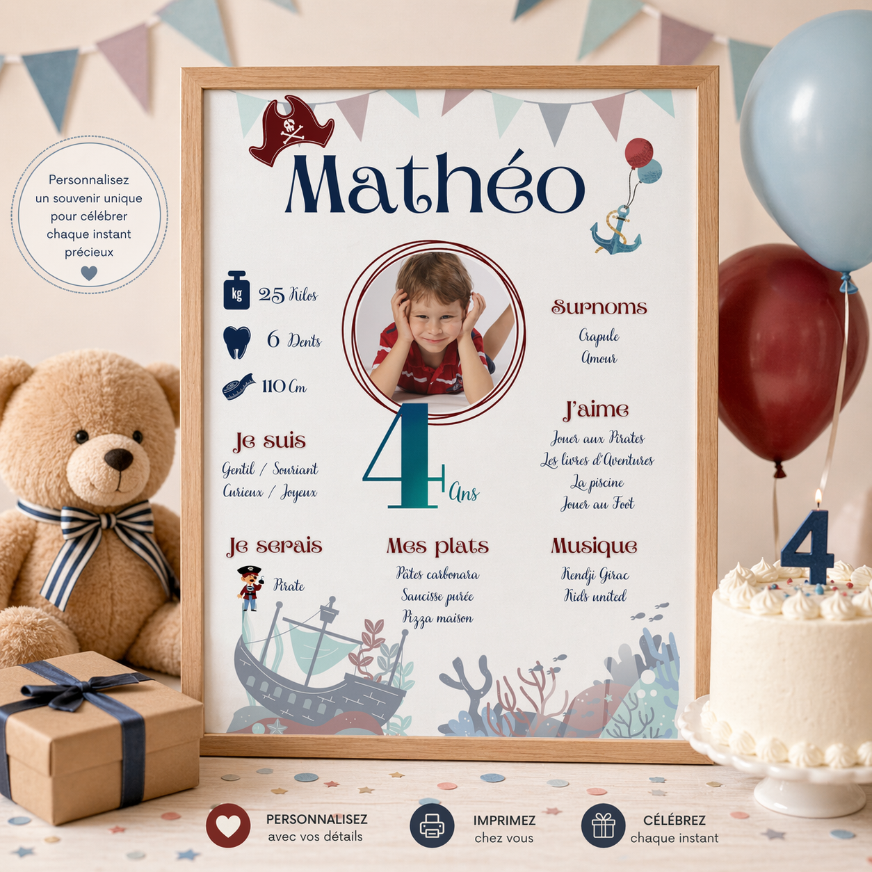 Affiche anniversaire Pirate