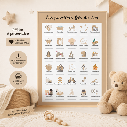 Affiche Mes Premières Fois de bébé