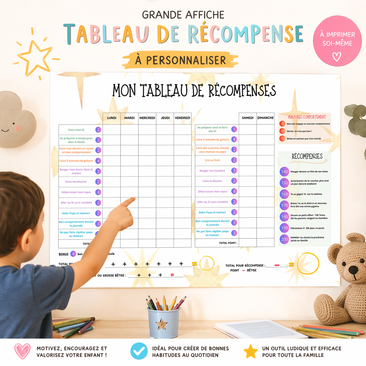 Tableau de récompense pour enfant