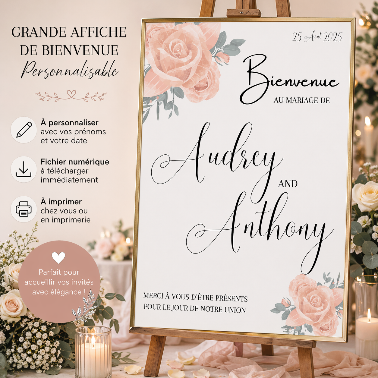 Affiche bienvenue Mariage
