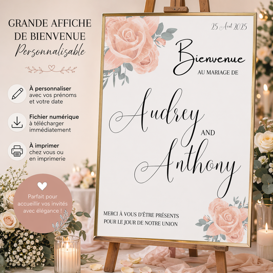 Affiche bienvenue Mariage