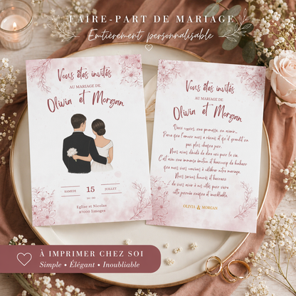 Faire-part de Mariage personnalisé