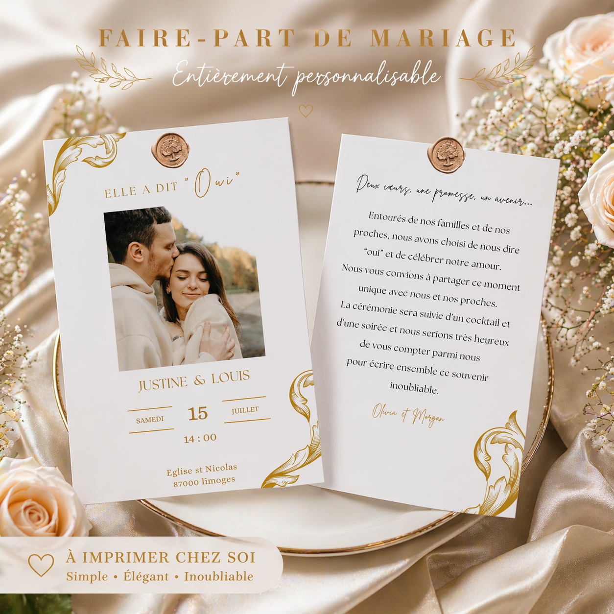 Faire-part de Mariage personnalisé