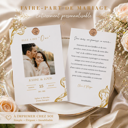 Faire-part de Mariage personnalisé