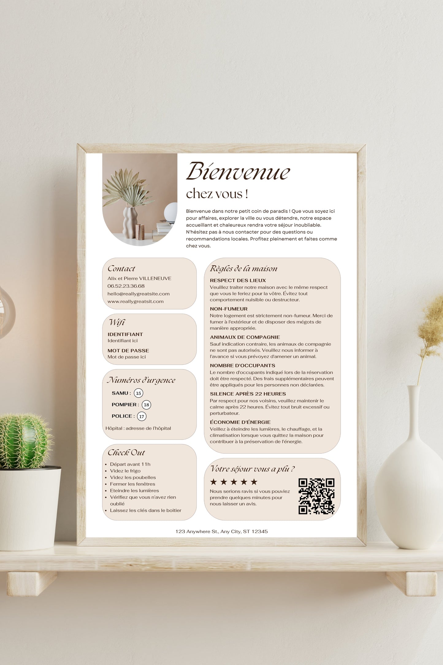 Affiche de bienvenue Design d'Audrey