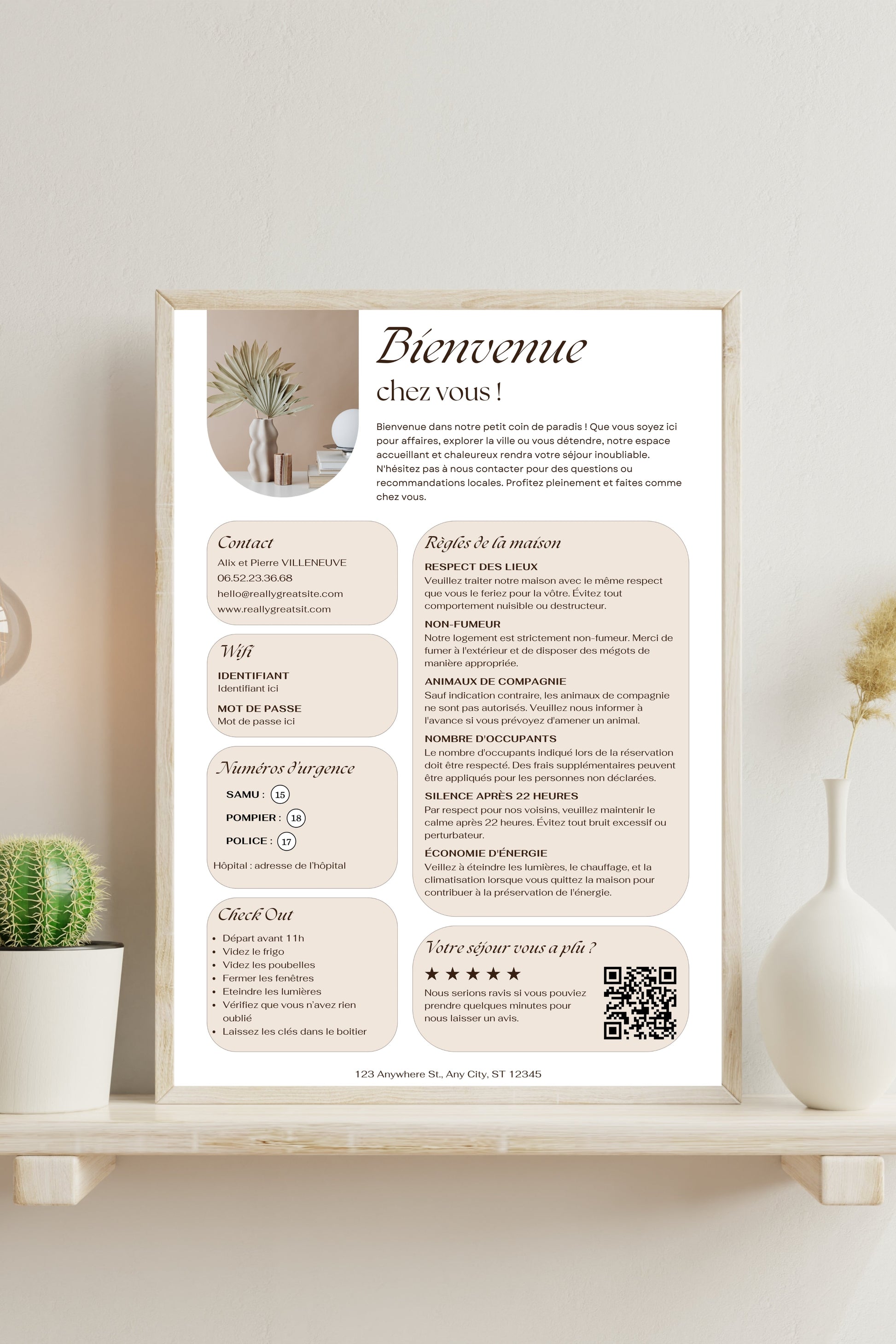 Affiche de bienvenue Design d'Audrey