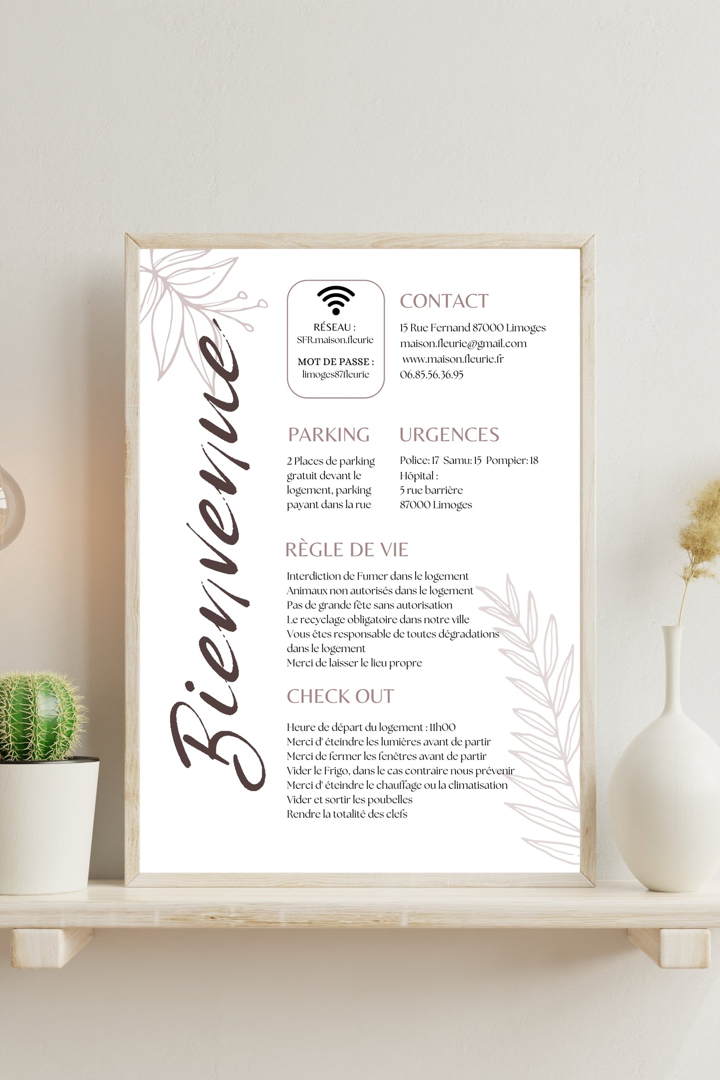 Affiche de bienvenue Design d'Audrey