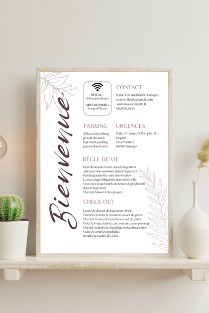 Affiche de bienvenue Design d'Audrey