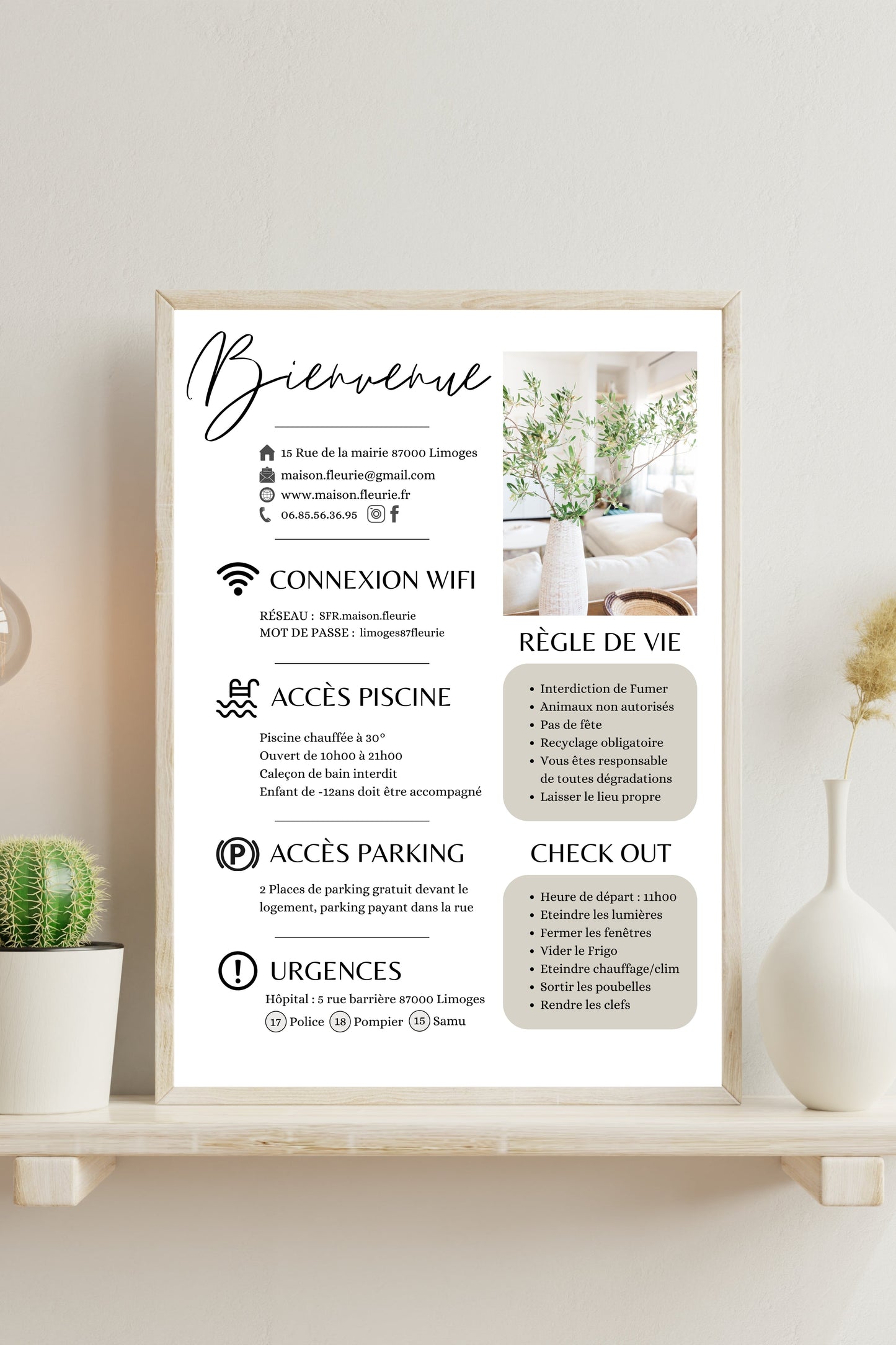 Affiche de bienvenue Design d'Audrey