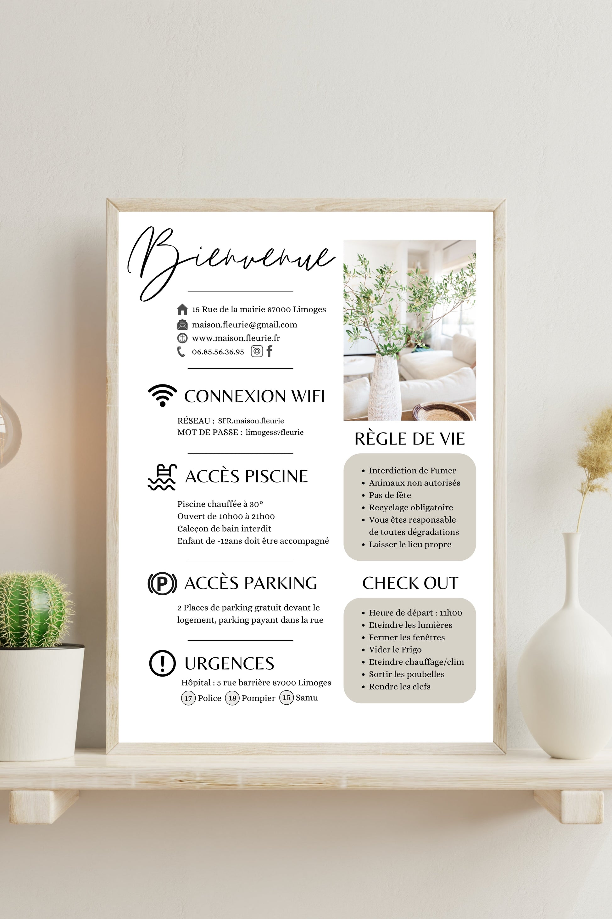 Affiche de bienvenue Design d'Audrey