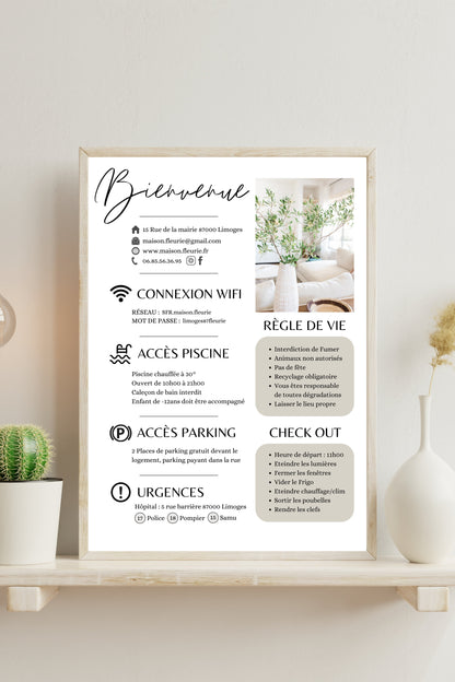 Affiche de bienvenue Design d'Audrey