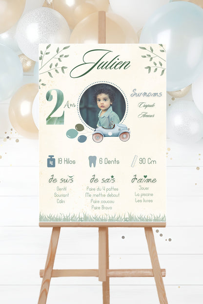 Affiche anniversaire voiture Design d'Audrey