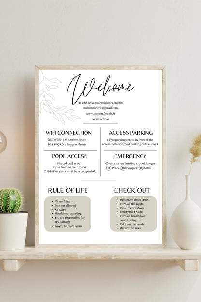 Affiche de bienvenue Design d'Audrey