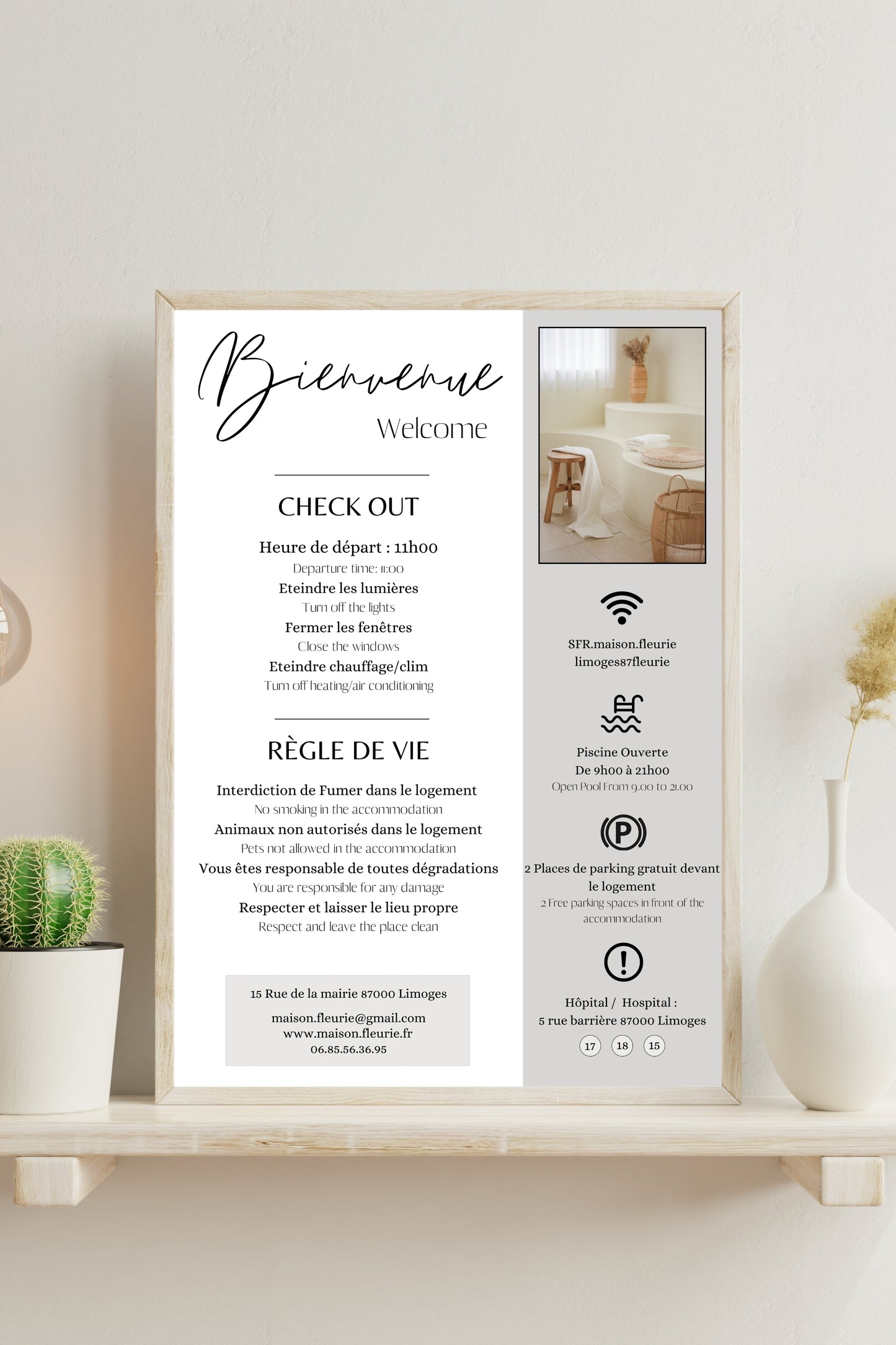 Affiche de bienvenue Design d'Audrey