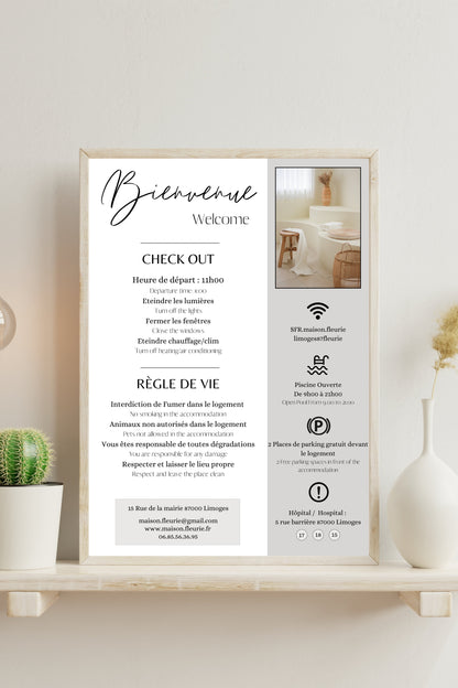 Affiche de bienvenue Design d'Audrey