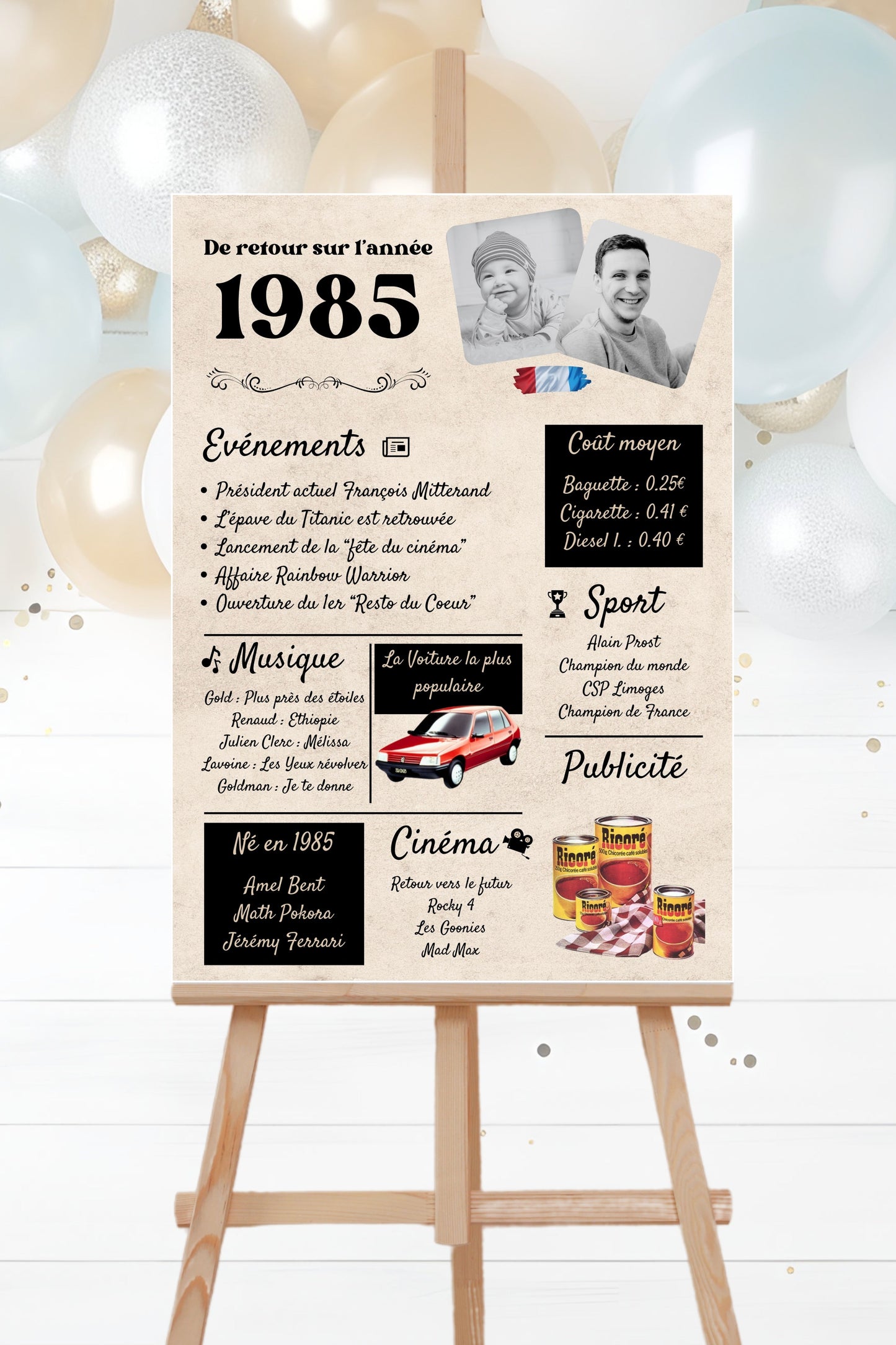 Affiche année de naissance Design d'Audrey