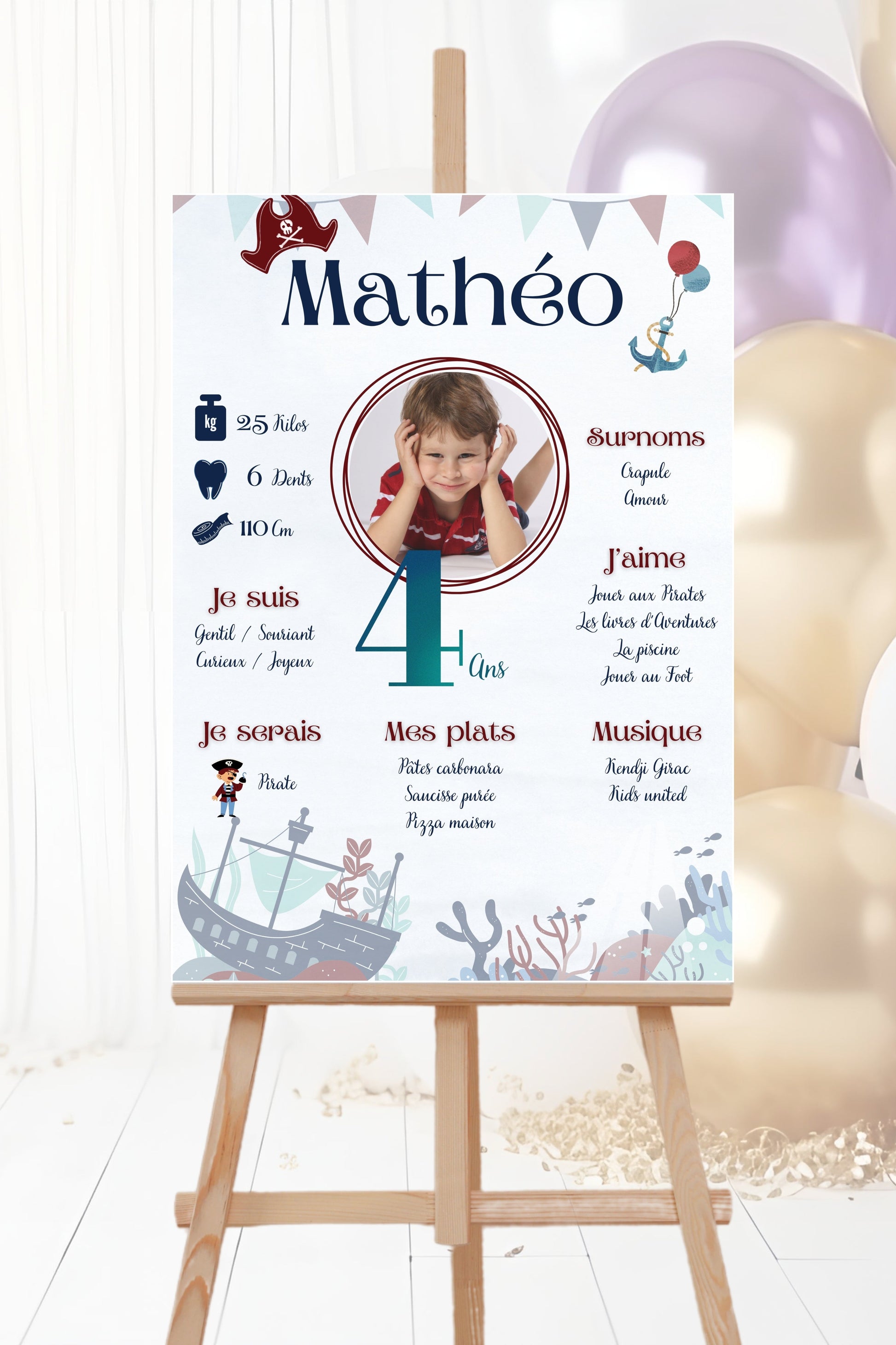 Affiche anniversaire Pirate Design d'Audrey