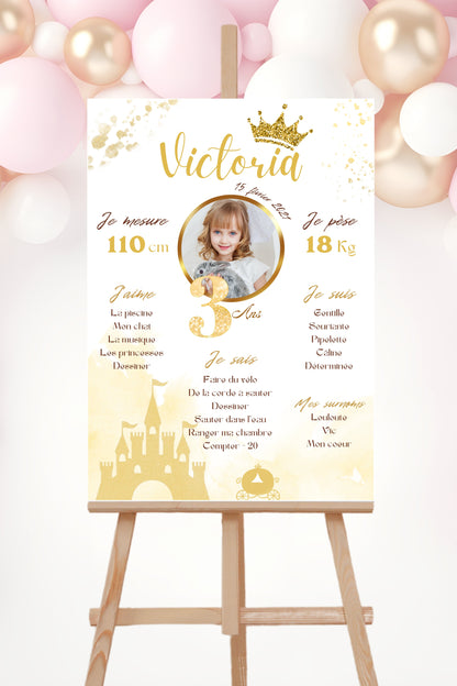 Affiche anniversaire princesse Design d'Audrey