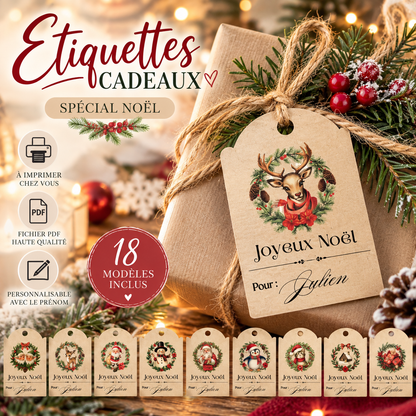 Étiquettes cadeaux de Noël