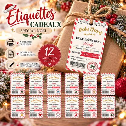 Étiquettes cadeaux de Noël