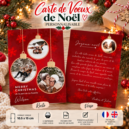 Carte de vœux Noël
