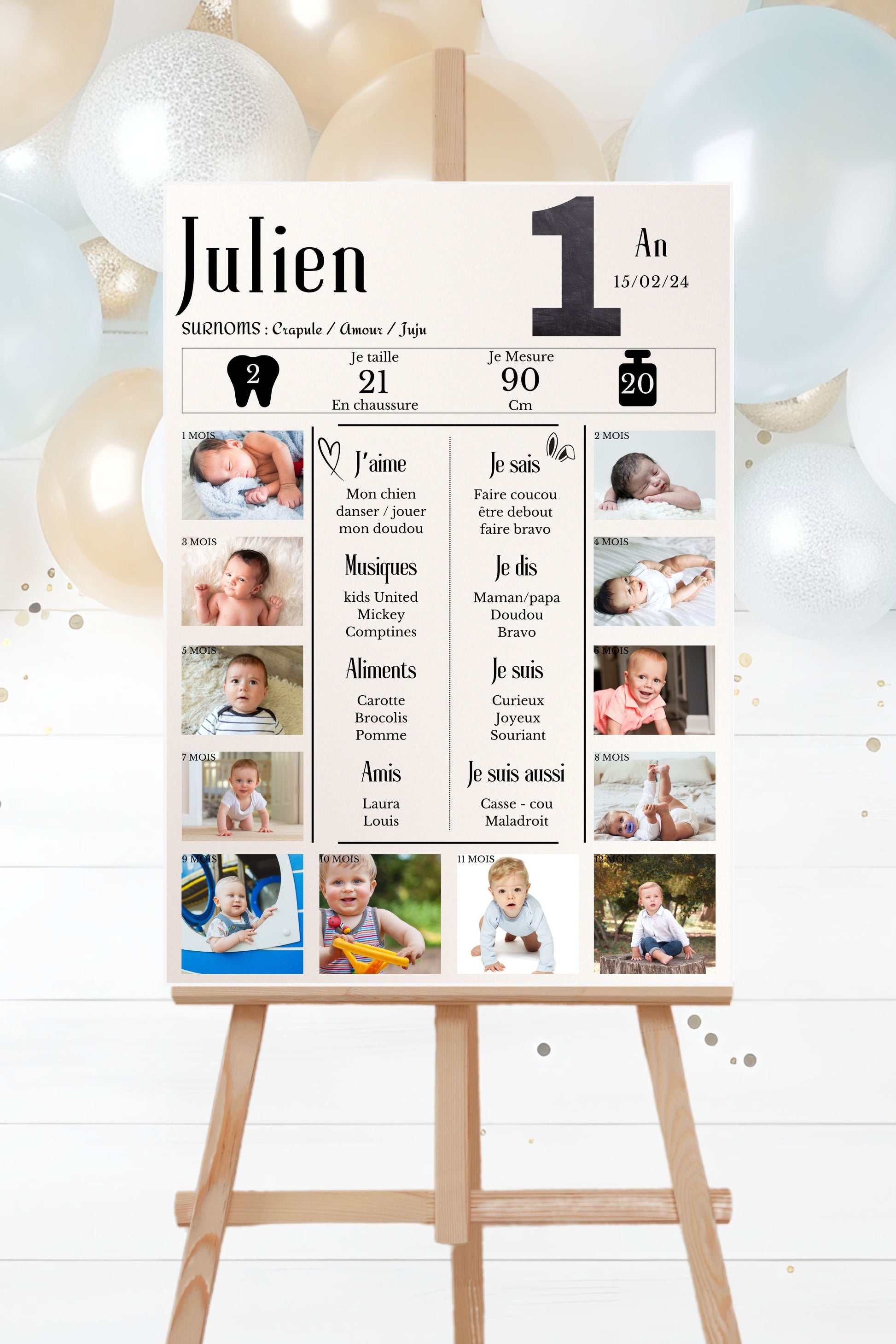 Affiche anniversaire journal 1 ans Design d'Audrey